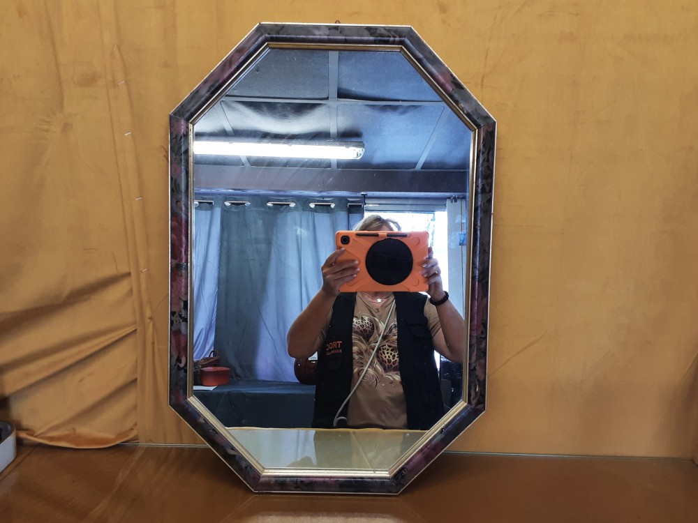 MIROIR OCTOGONAL CADRE MULTICOLORE