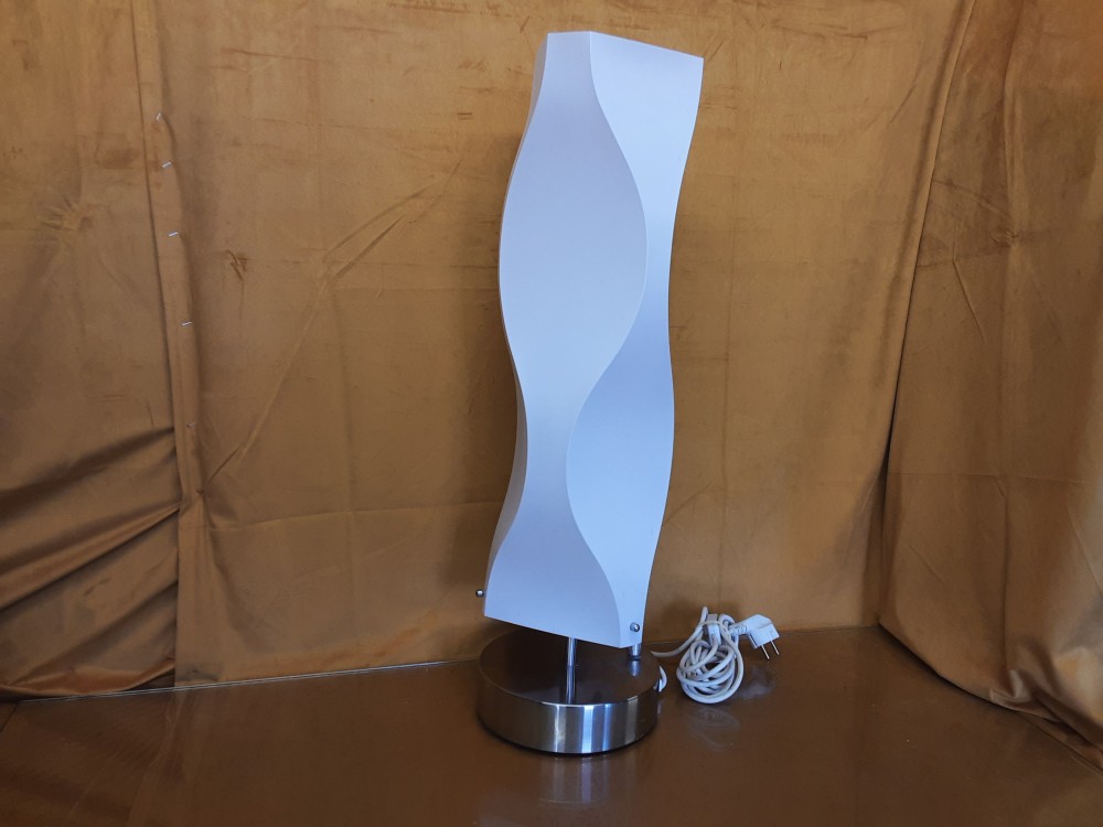LAMPE ABAT-JOUR LONG SUR PIED CHROMÉ 