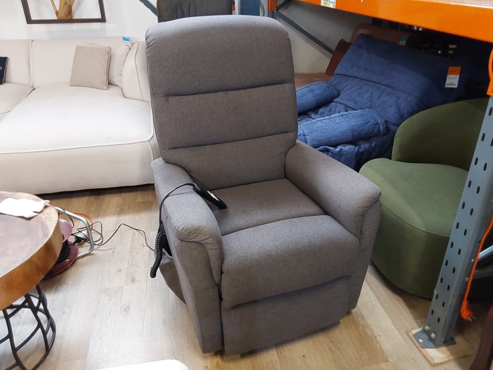 FAUTEUIL RELAX RELEVEUR  ÉLECTRIQUE  TISSU COLORIS GRIS