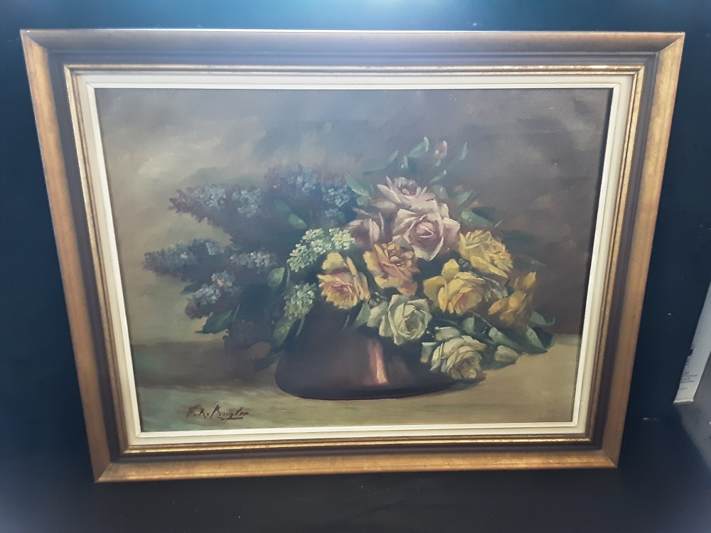 TABLEAU KRUGLER PEINTURE SUR TOILE NATURE MORTE