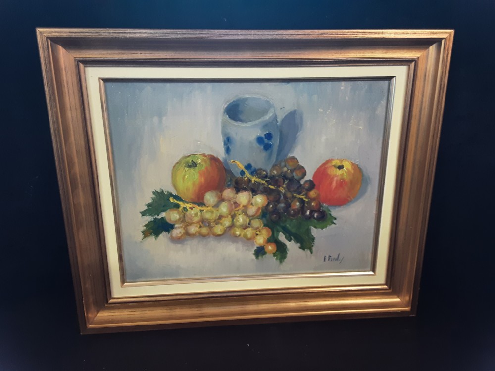 TABLEAU NATURE MORTE FRUITS CADRE DORE