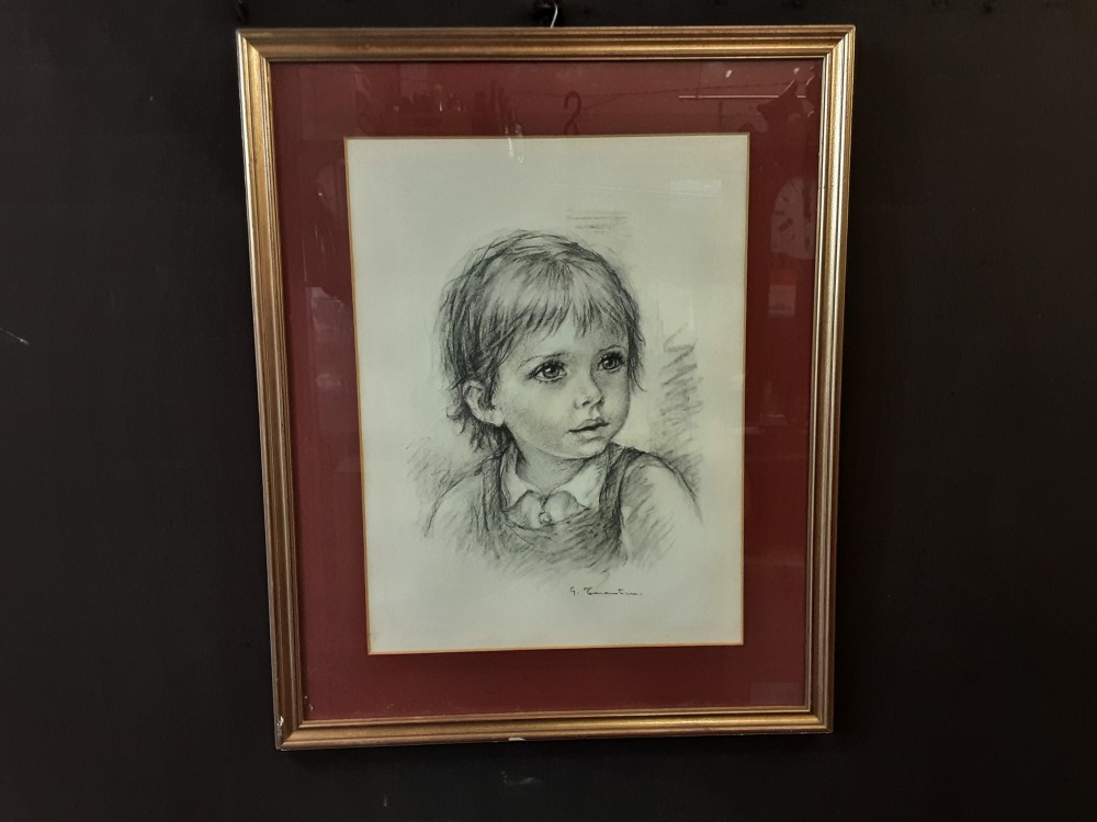 TABLEAU DESSIN VISAGE ENFANT