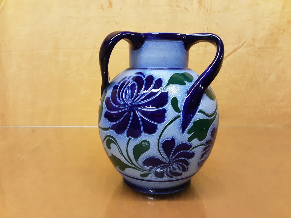 VASE GRES BLEU 3 ANSES