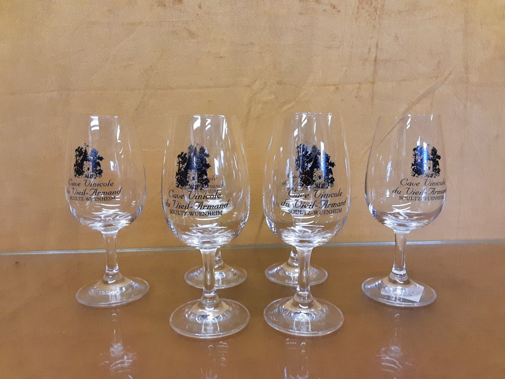 LOT DE 6 VERRES A VIN CAVE VINICOLE