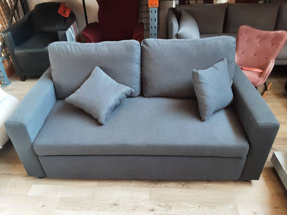 CANAPÉ 3 PLACES CONVERTIBLE TISSU GRIS (100063-1214562) 2ÈME CHOIX