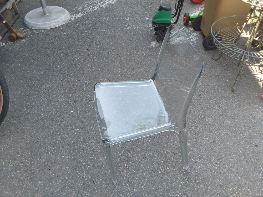 CHAISE POLYCARBONATE TRANSPARENT (146144-1215246/47/48) 2ÈM CHOIX