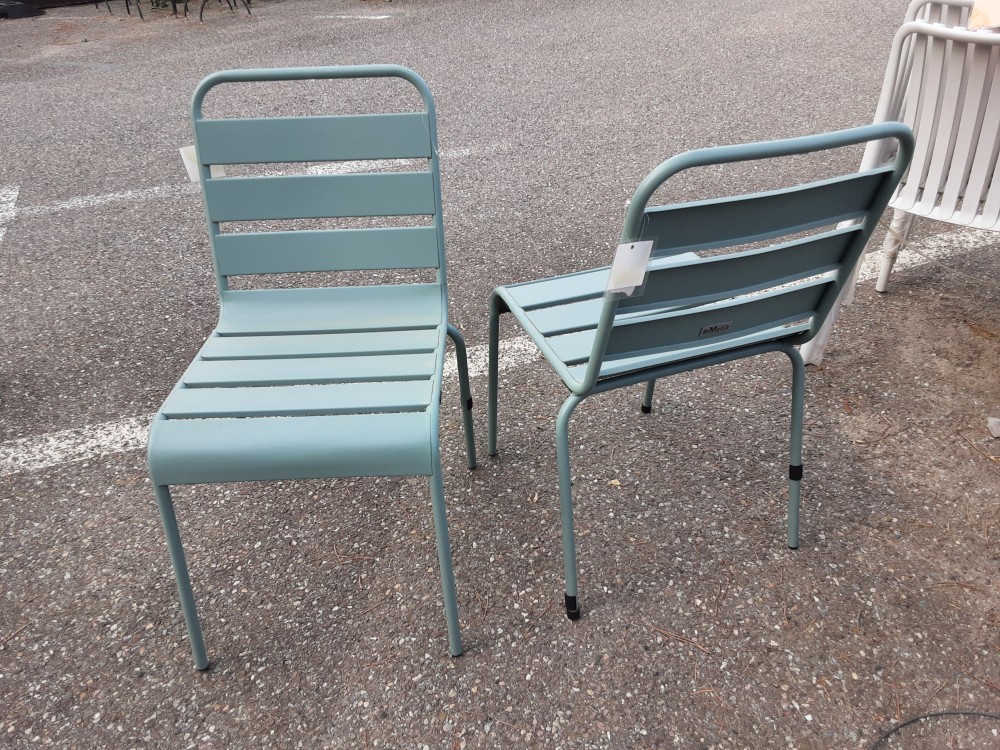 Fauteuil De Jardin Empilable Métal Vert Amande (102115-1223031) 2Ème Choix