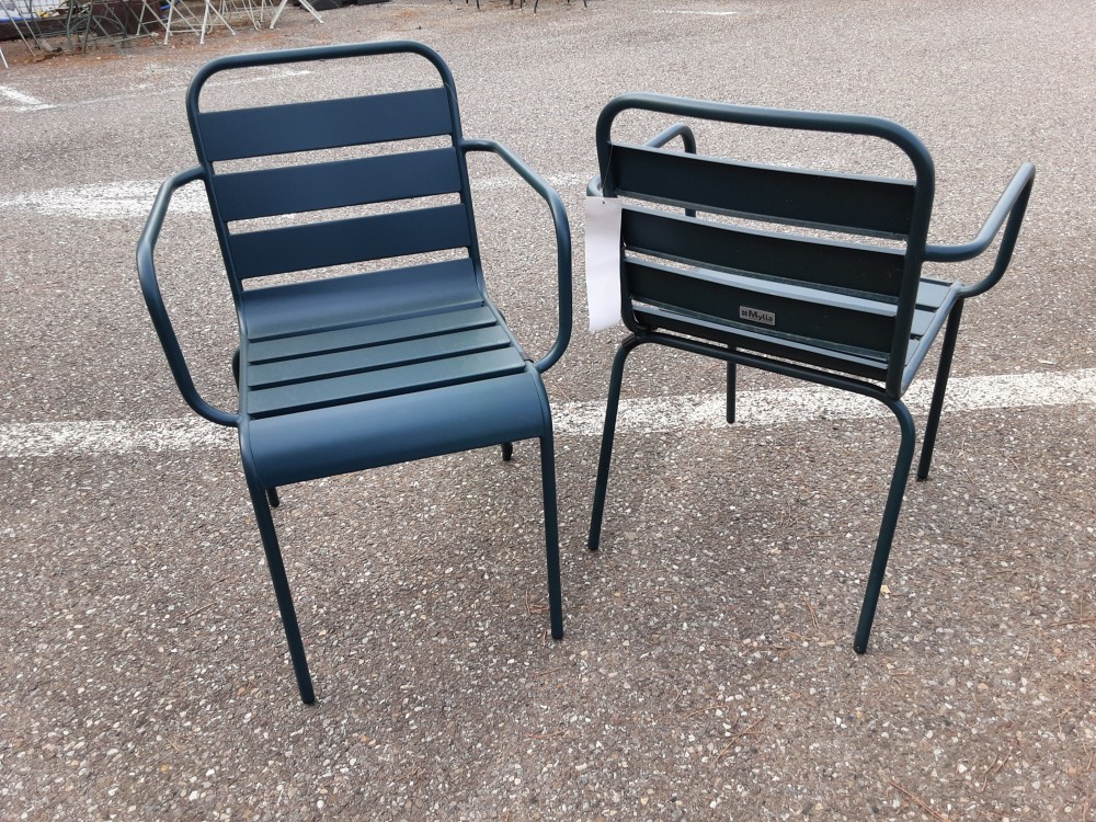 Fauteuil De Jardin Empilable Métal Vert Sapin (129259-1224333/34) 2Ème Choix
