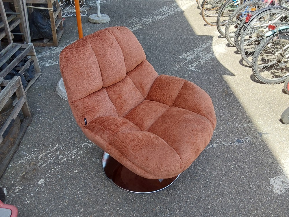 FAUTEUIL PIVOTANT TISSU CHENILLE TERRACOTTA (832999-1-11738) 2ÈME CHOIX