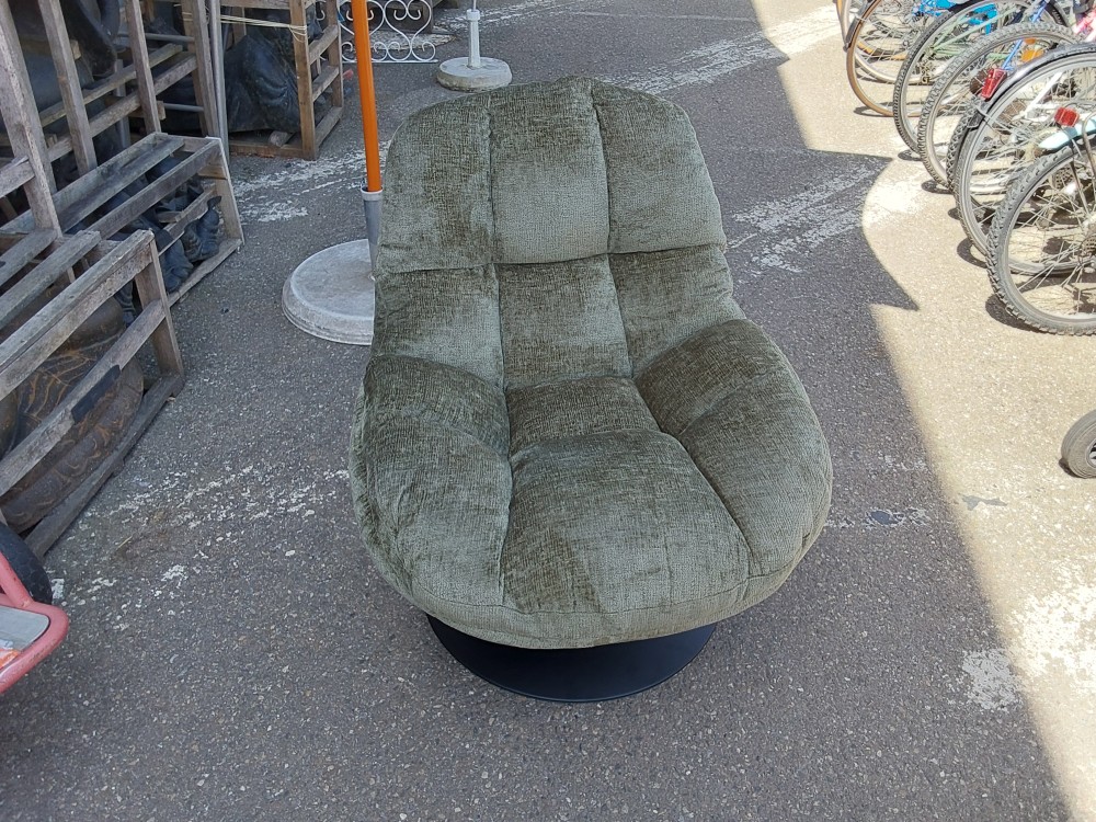 FAUTEUIL PIVOTANT TISSU CHENILLE VERT KAKI (832998-1-12131) 2ÈME CHOIX