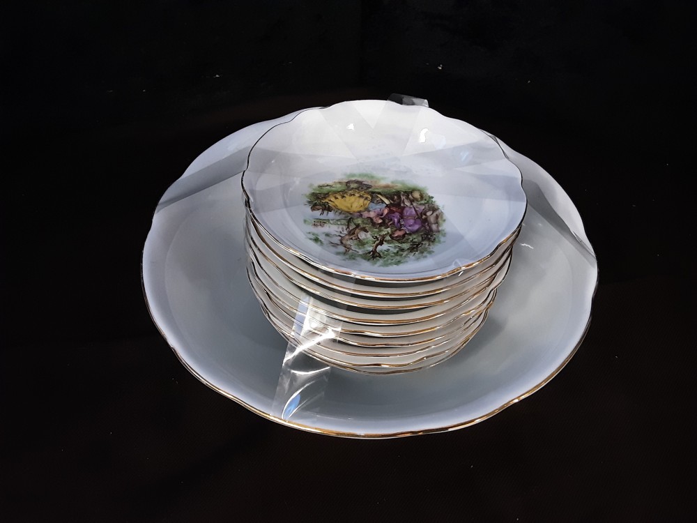 SERVICE A SALADE DE FRUITS EN PORCELAINE MOTIF MARQUISE