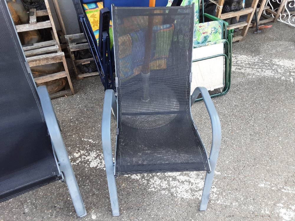 CHAISE D’EXTÉRIEUR TISSU NOIR