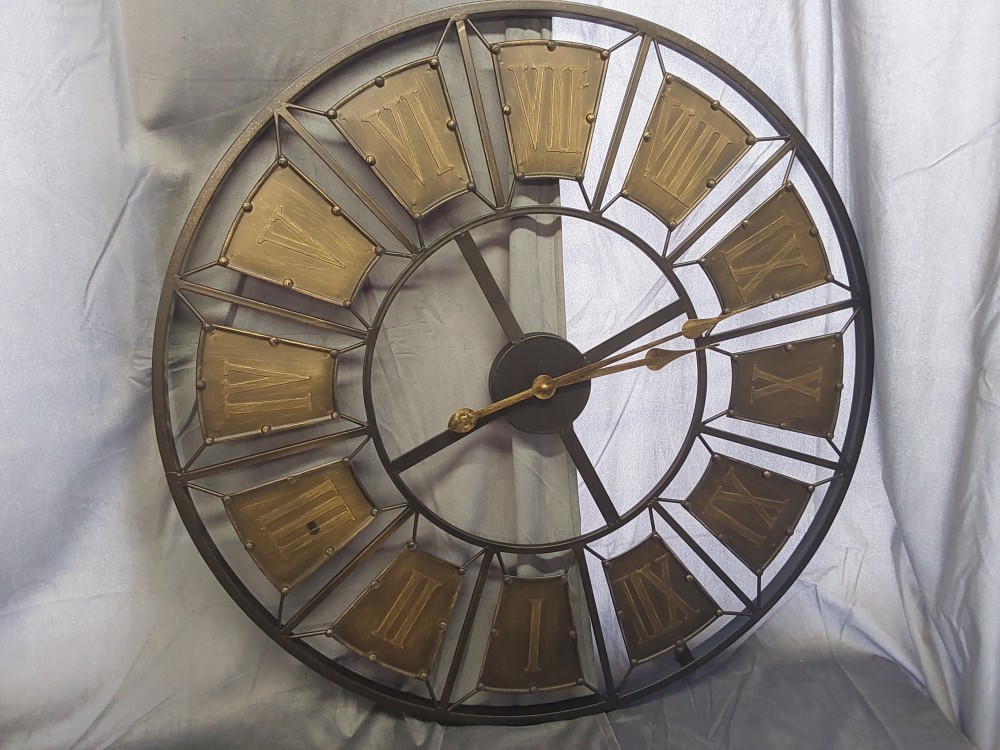 Horloge Murale Metal Noir Style Industriel Diam. 71Cm