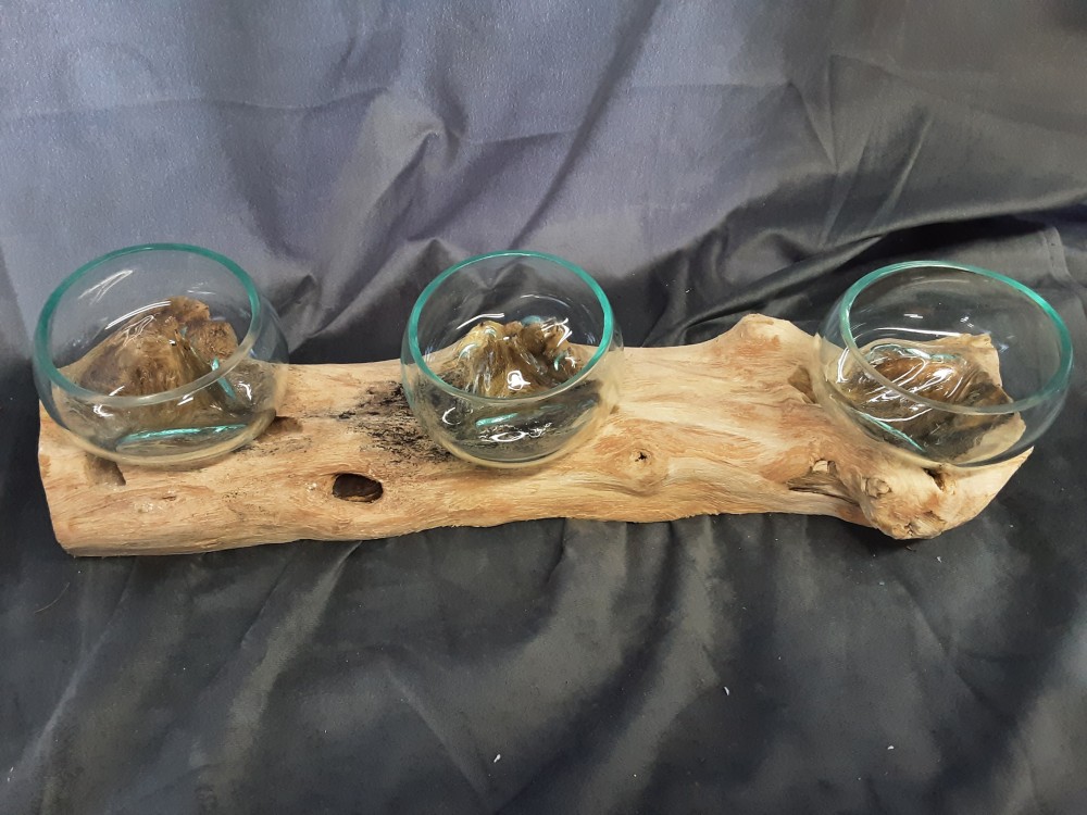 DECOR RACINE 3 VERRES 10CM