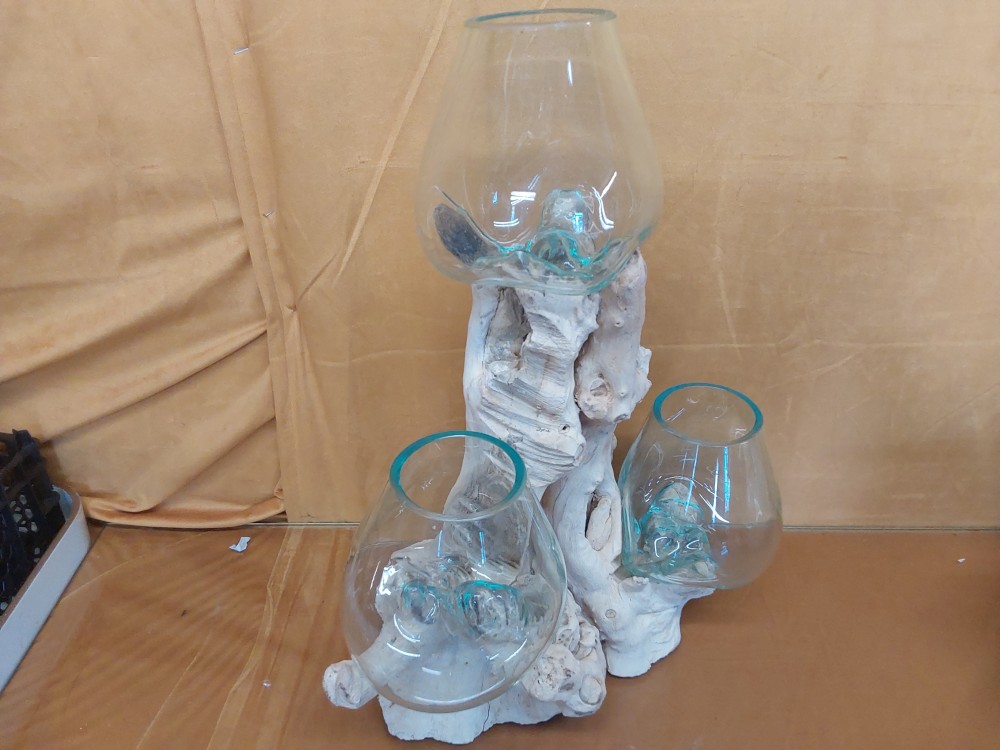 DECOR RACINE 3 VERRES 13CM