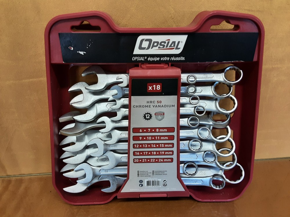 LOT DE 18 CLEFS CHROME VANADIUM DE 6 A 24MM