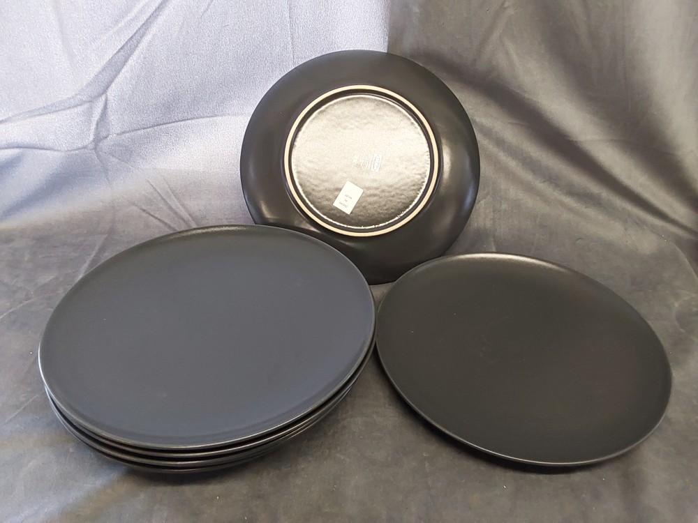 LOT DE 8 ASSIETTES PLATES IKEA GRIS ANTHRACITE
