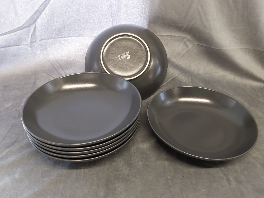 LOT DE  ASSIETTES CREUSES IKEA GRIS ANTHRACITE