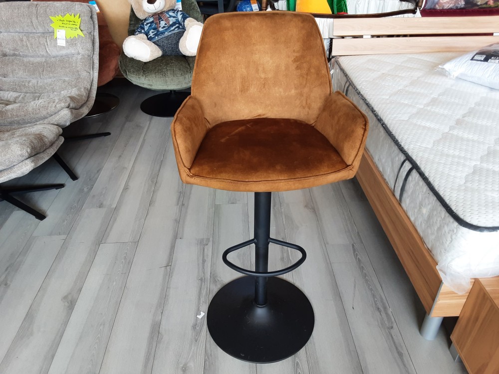 FAUTEUIL DE BAR MARRON HAUTEUR RÉGLABLE 