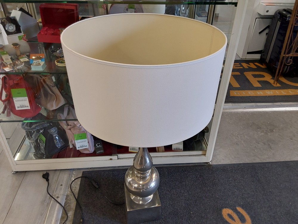 LAMPE SUR PIED GRIS ABAT JOUR GM BEIGE H. 83CM