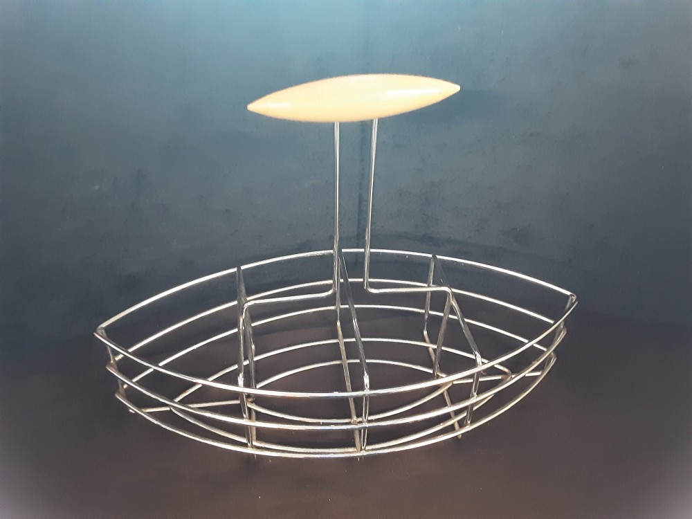 PORTE 6 BOUTEILLES METAL MANCHE BOIS