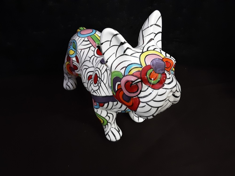 TIRELIRE BULLDOG MULTICOLORE 