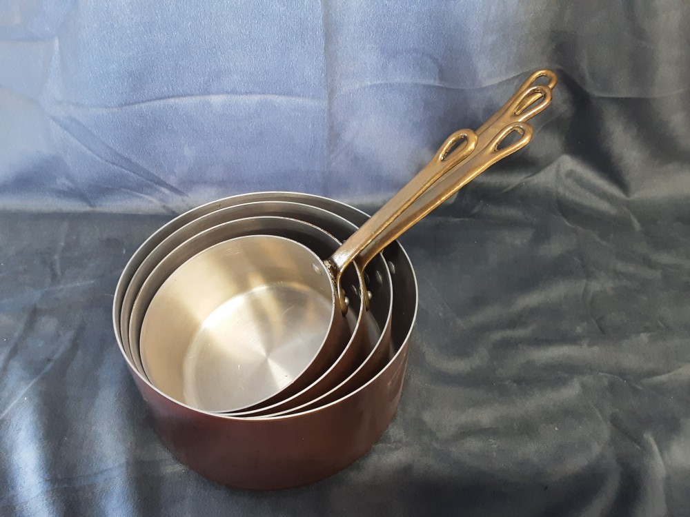 LOT DE 4 CASSEROLES EN CUIVRE 