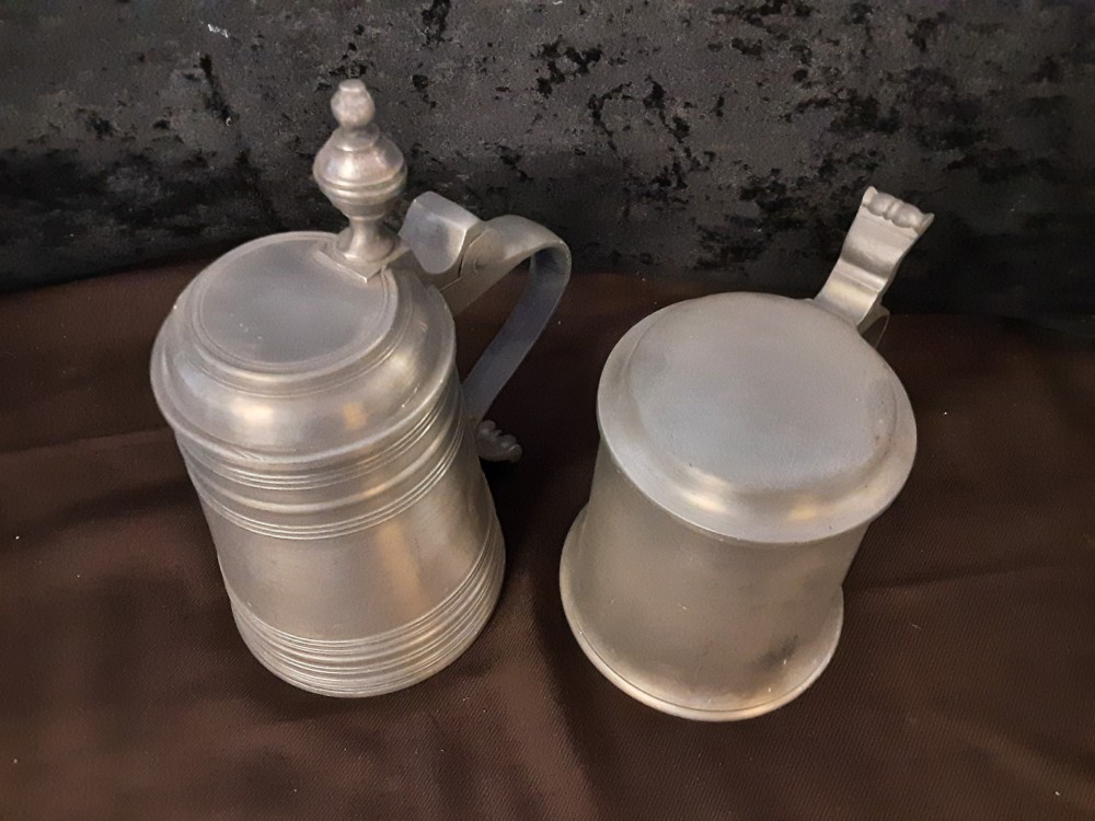 CHOPE A BIERE EN ETAIN AVEC COUVERCLE