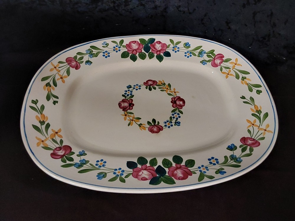 PLAT DECOR FLEURS SARREGUEMINES PICCOLA