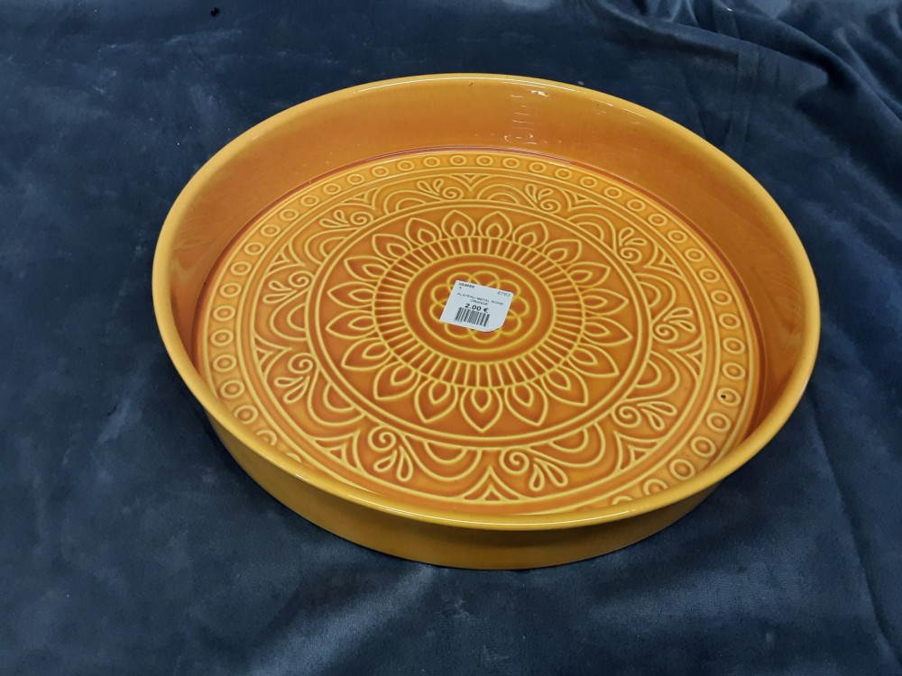 PLATEAU METAL ROND ORANGE