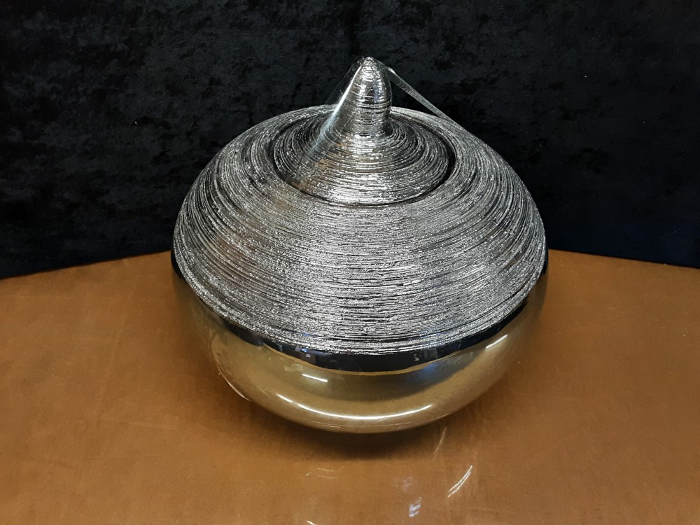 VASE PORCELAINE GRIS H. 23CM
