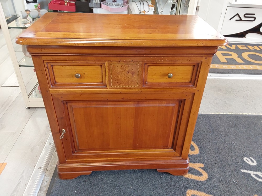 Meuble D'appoint 1 Porte 1 Tiroir Coloris Merisier