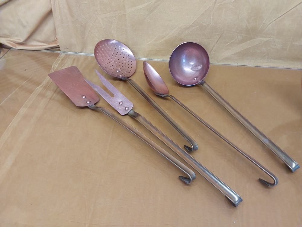 Lot De 5 Ustensiles De Cuisine En Cuivre