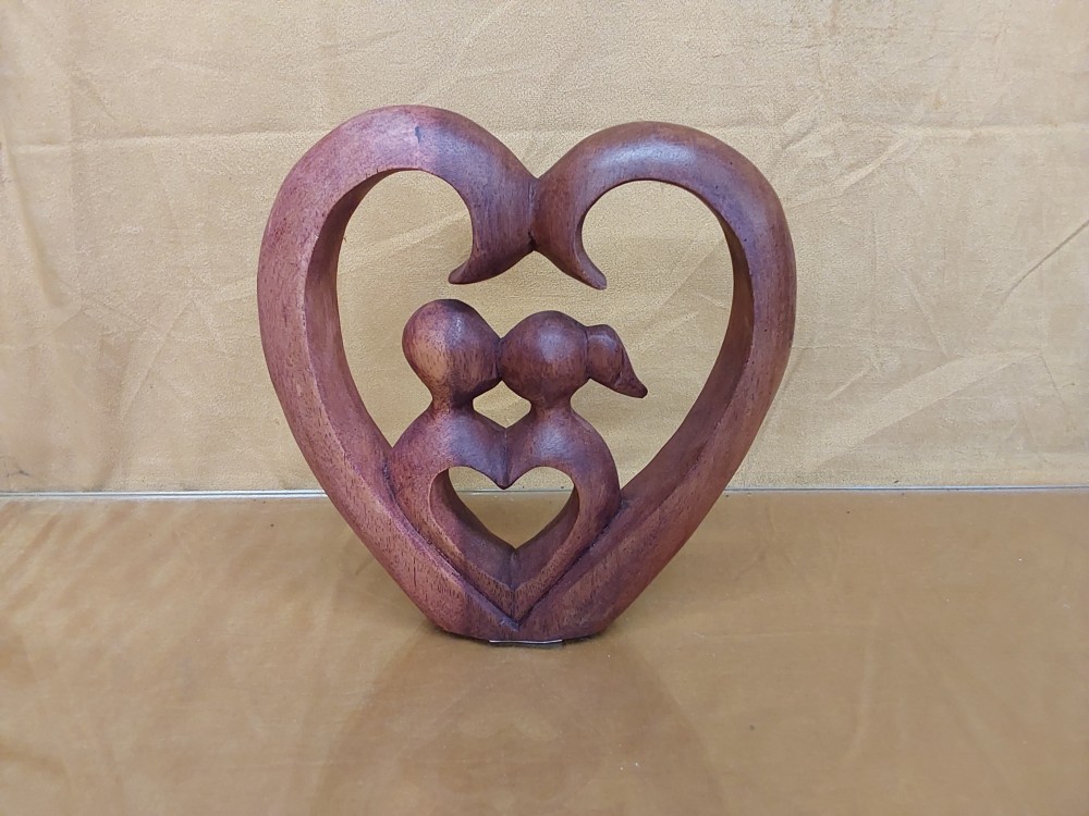 Coeur Couple En Bois 20X20