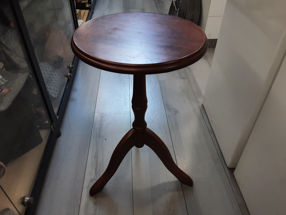 Gueridon Rond En Bois 3 Pieds