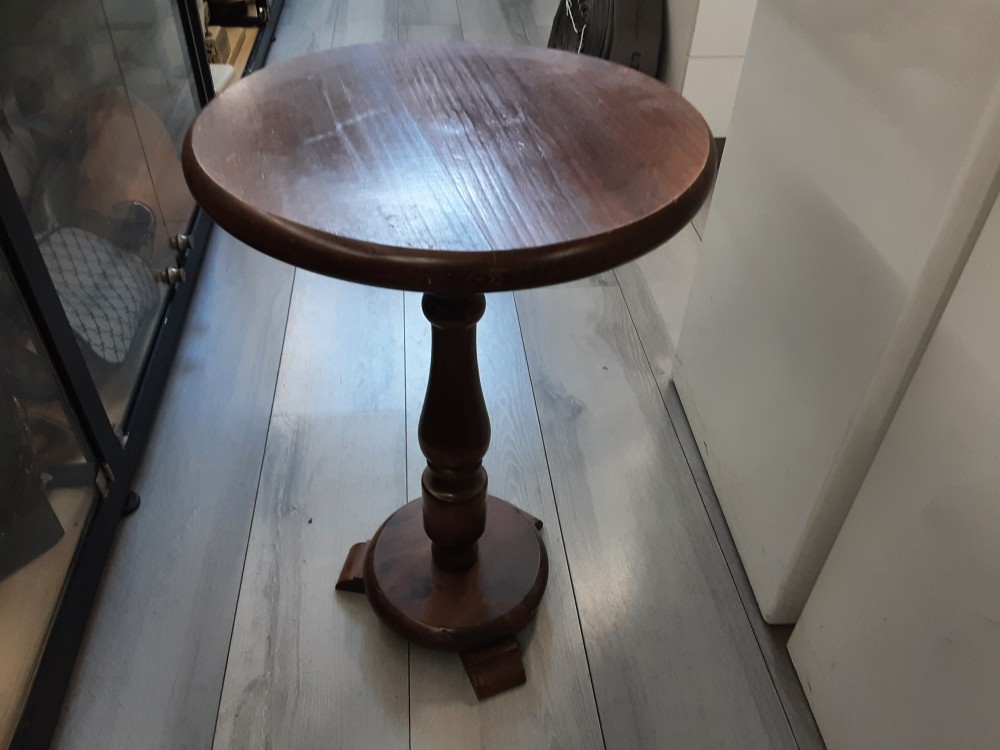Gueridon Rond Bois Pied Central