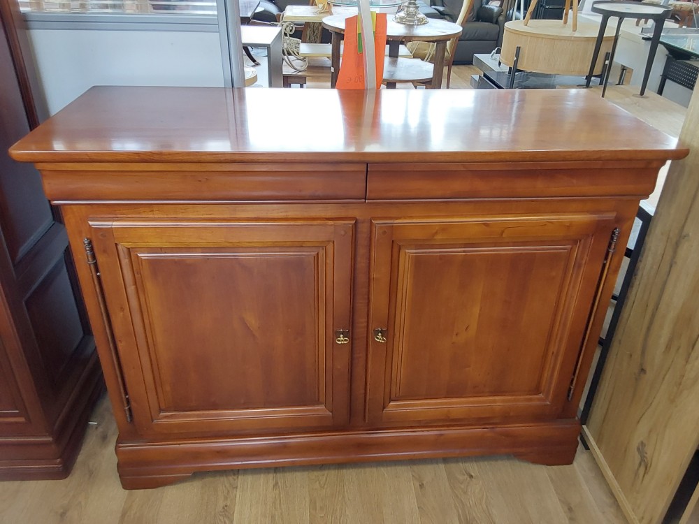 Buffet Bas Merisier 2 Portes 2 Tiroirs