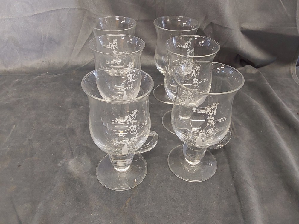 Lot De 6 Tasses A Irish Coffee Sur Pied Avec Anse