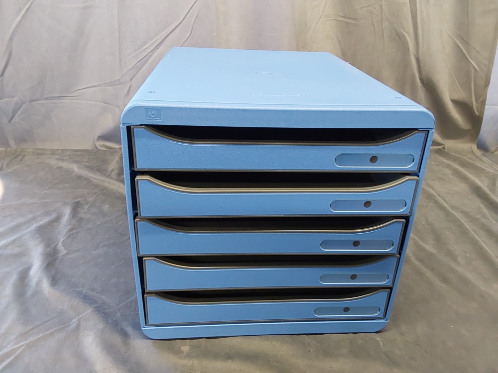 Bac De Rangement Bureau 5 Etages Bleu