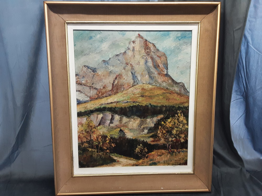 TABLEAU MONTAGNE FORET SIGNE 