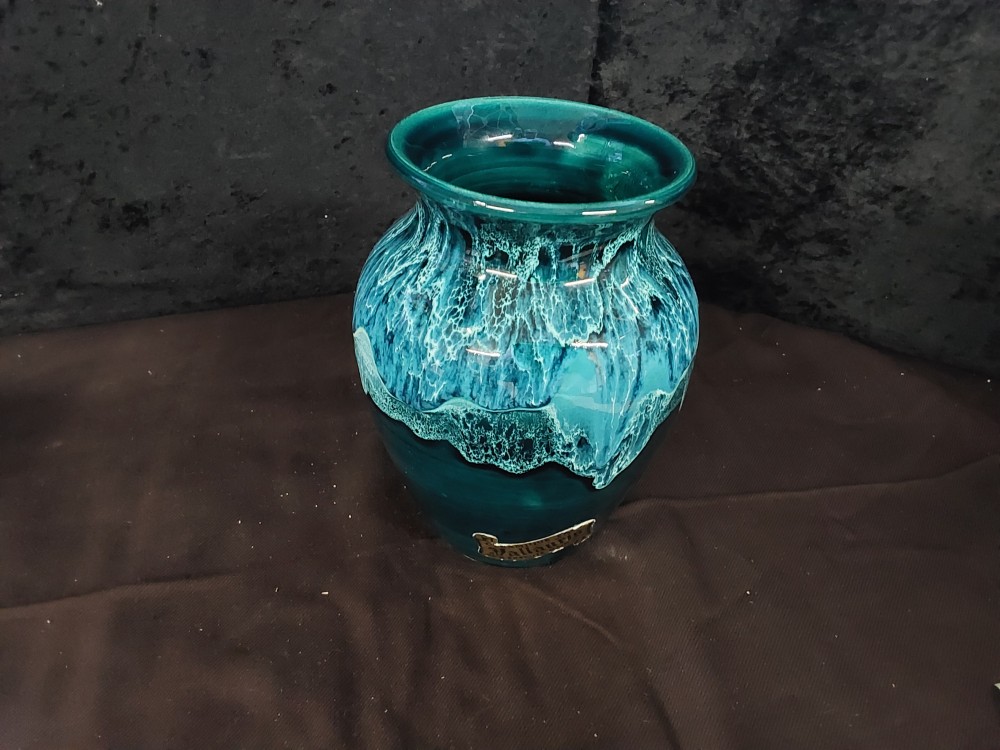 VASE BLEU VALLAURIS HAUT 18CM