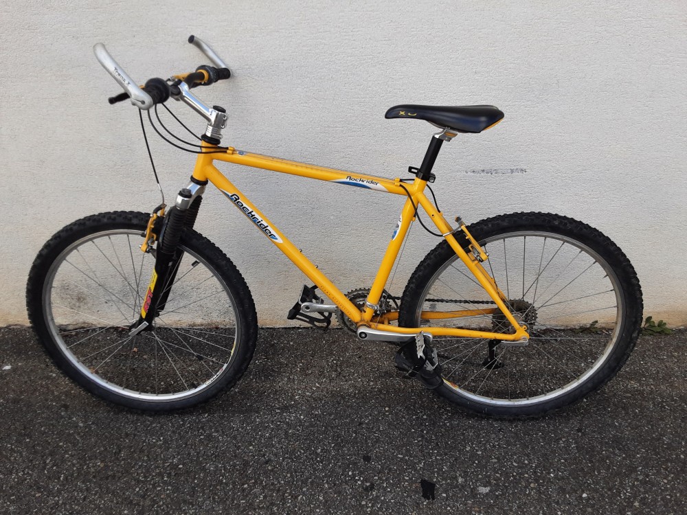 Vtt Rockrider Decathlon Jaune 26 Pouces Fourches Suspendues Rst