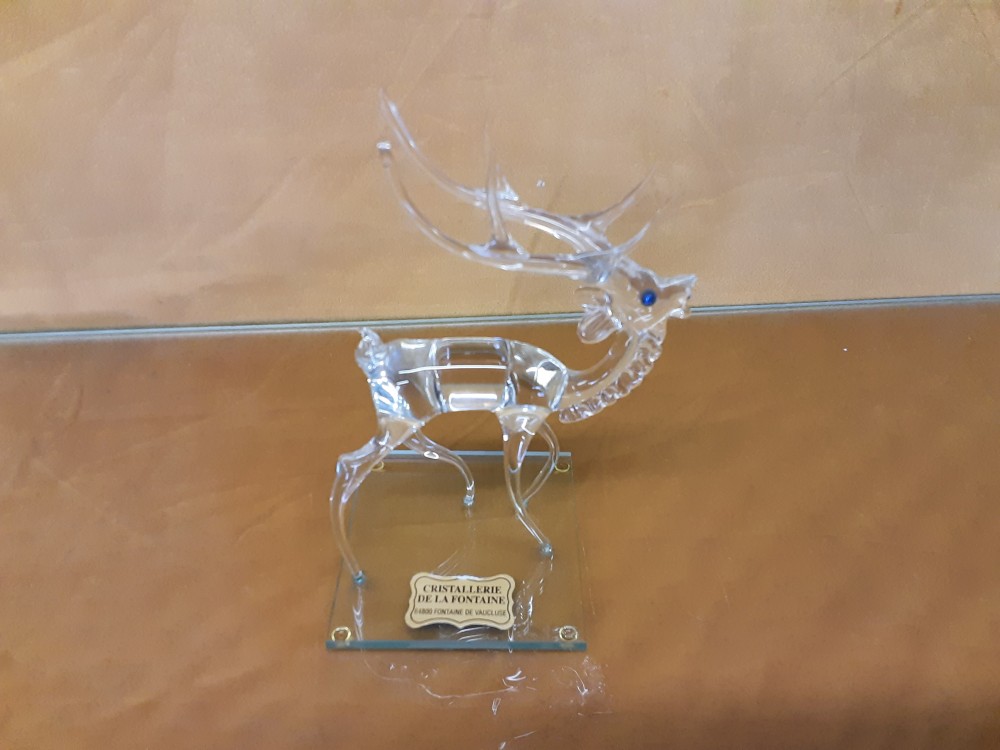 FIGURINE CERF CRISTALLERIE DE LA FONTAINE