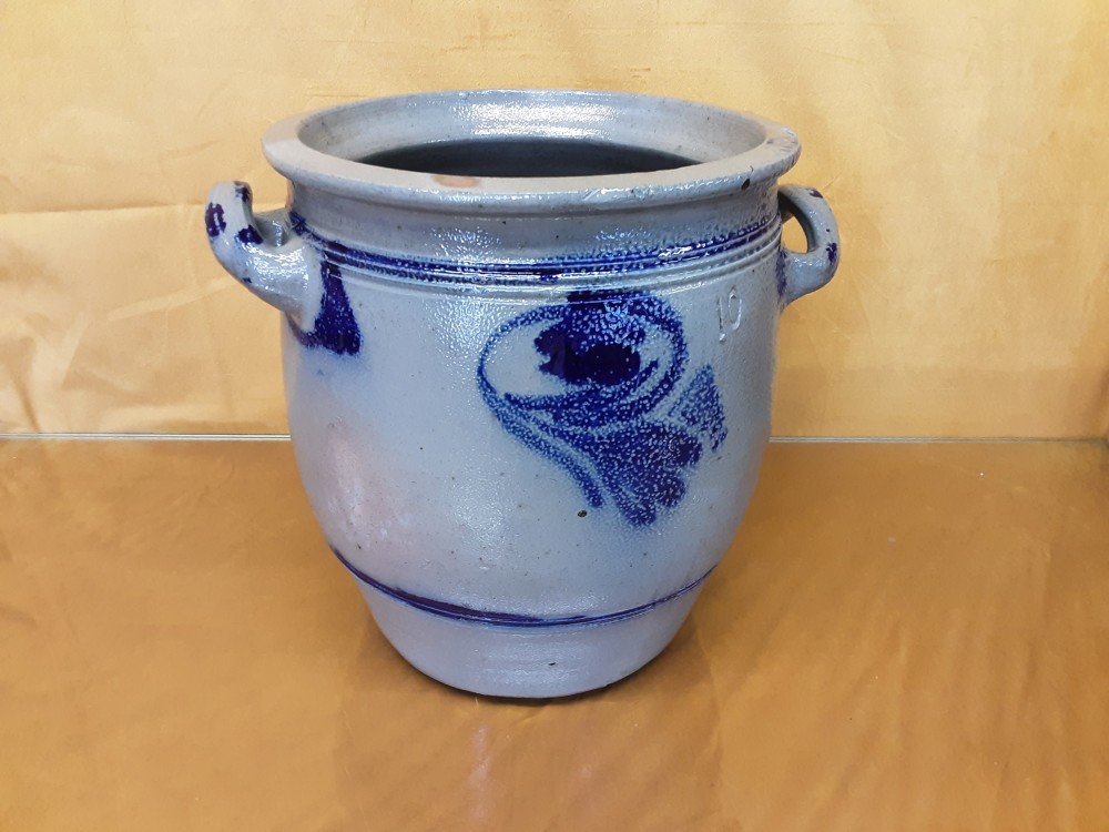 POT A GRAISSE BLEU GRIS HAUT 20CM