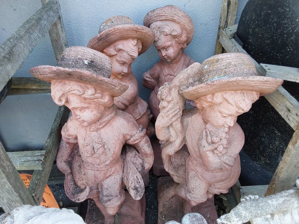 STATUE EN PIERRE RECONSTITUTÉE ROSE HAUT 70CM