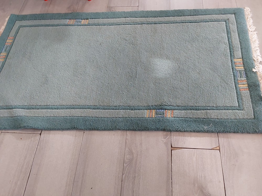 TAPIS LAINE FAIT MAIN COLORIS VERT