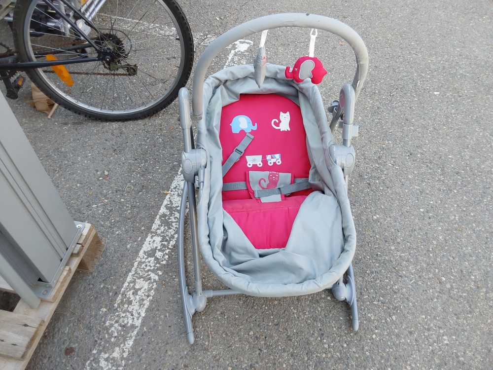 Transat Berceau Rose Et Gris