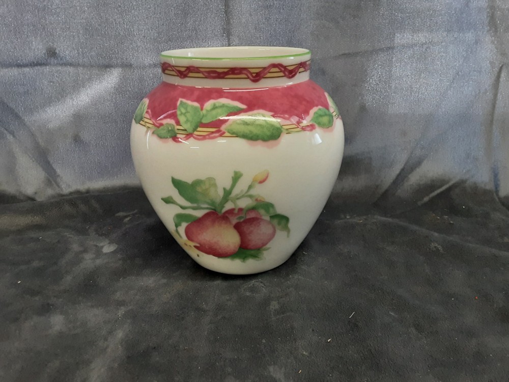 VASE PM DE LIMOGESDECOR FRUITS ET FEUILLES 13 CM DE HAUT