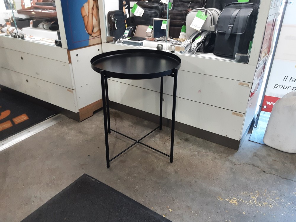 Table D’appoint Ronde Métal Noir