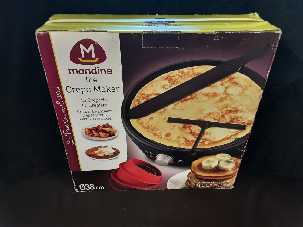 CREPIERE ELECTRIQUE 1400W MARQUE MANDINE - PLATEAU DIAM. 38CM DANS SON CARTON JAMAIS UTILISÉ